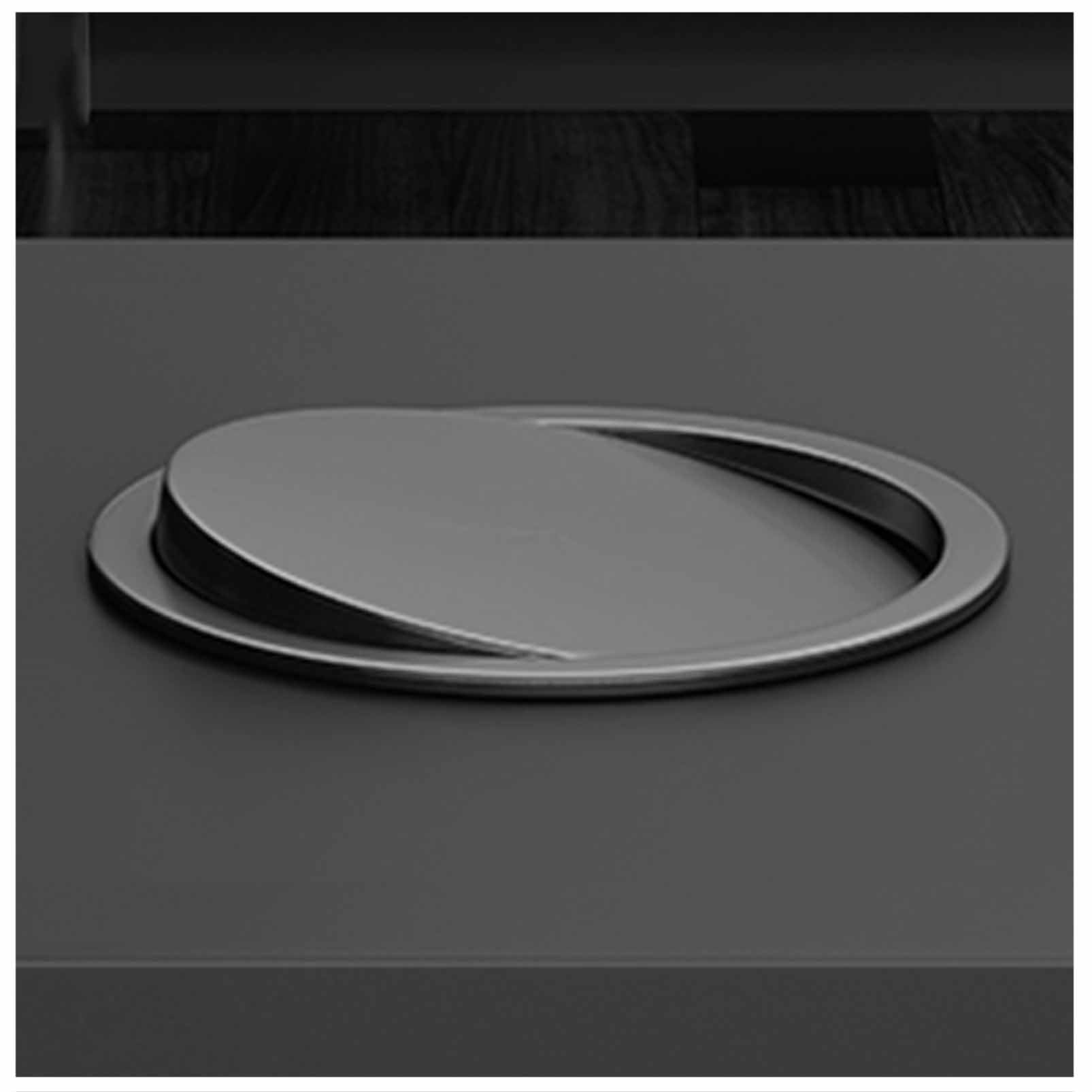 Stainless Steel Built-in Trash Can Lid for Kitchen Countertop - Hidden Waste Grommet with Swing Flap devise - 1pc(Grey,290mm)