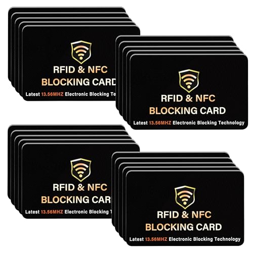 Image of SaiTech IT RFID Blocking Card, One Card Protects Entire Wallet Purse, NFC Contactless Bank Debit Credit Card Protector ID ATM Guard Card Blocker-(Black), Black, 20 pcs Black, Rf