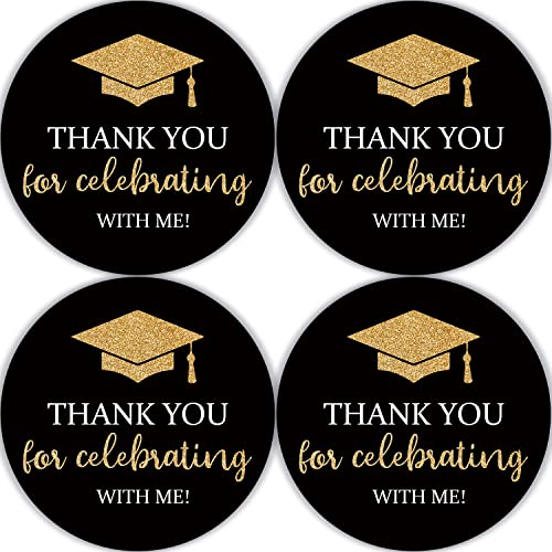 80 pegatinas redondas de agradecimiento de graduación para niños y niñas, para fiestas de cumpleaños, regalos de graduación, bolsas de regalo, decoración de etiquetas