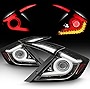 AKKON - Fits 2016-2021 Honda Civic Sedan Black Lumiled LED Tube Tail Brake Lamp Pair w/Led Sequentail Amber Signal Left+Right