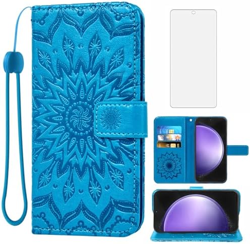 Asuwish Coque Pour Sony Xperia 10 III 5G XQ-BT52 Portefeuille Avec Verre Trempé Et Cordon Porte Carte Chaine PU Cuir à Clapet Vitre Mandala Étui Housse Support 10III 3 Lite Téléphone Case