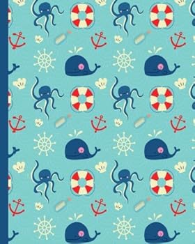Paperback Octopus Whale 8x10 Lined Blank Notebook Journal 200 Pages Book
