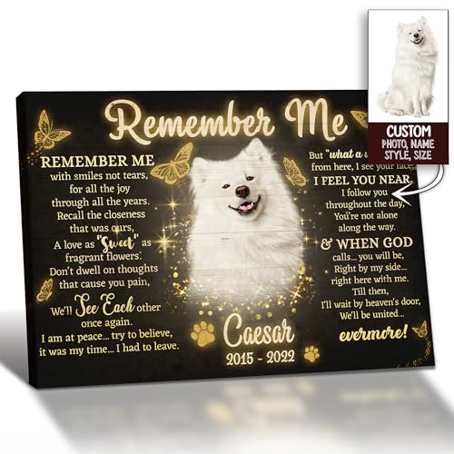 Personalized Pet Gifts, Customized Memorial Portraits Poster Canvas Wall Decor Sympathy Gift for a Grieving Pet Owner Lover