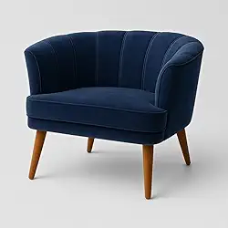 Poltrona Cadeira Decorativa para Sala de Espera Recepção Resistente Ergônomica MOBLAN decor (Azul)