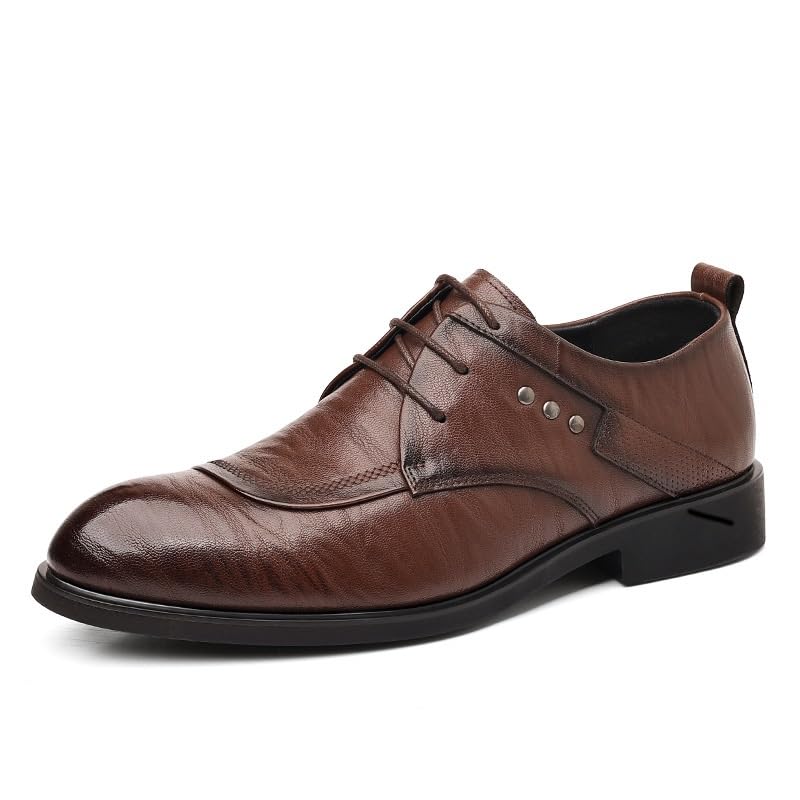 Men's Leather Lace Up Oxford Shoes Classic Formal Business Dress Footwear for Wedding Office