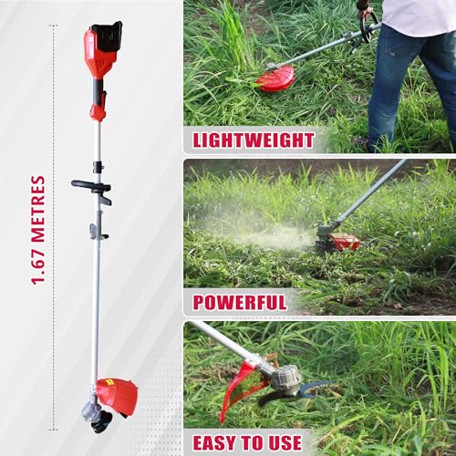 Image of iBELL IBL BB20-60 40V Cordless Brush Cutter /Grass Cutter /Trimmer (20V + 20V) with 2 Battery | BLDC Motor 5800 RPM | 4.0Ah Battery & Dual Charger | Blade & Trimmer Head | 6 Months Warranty