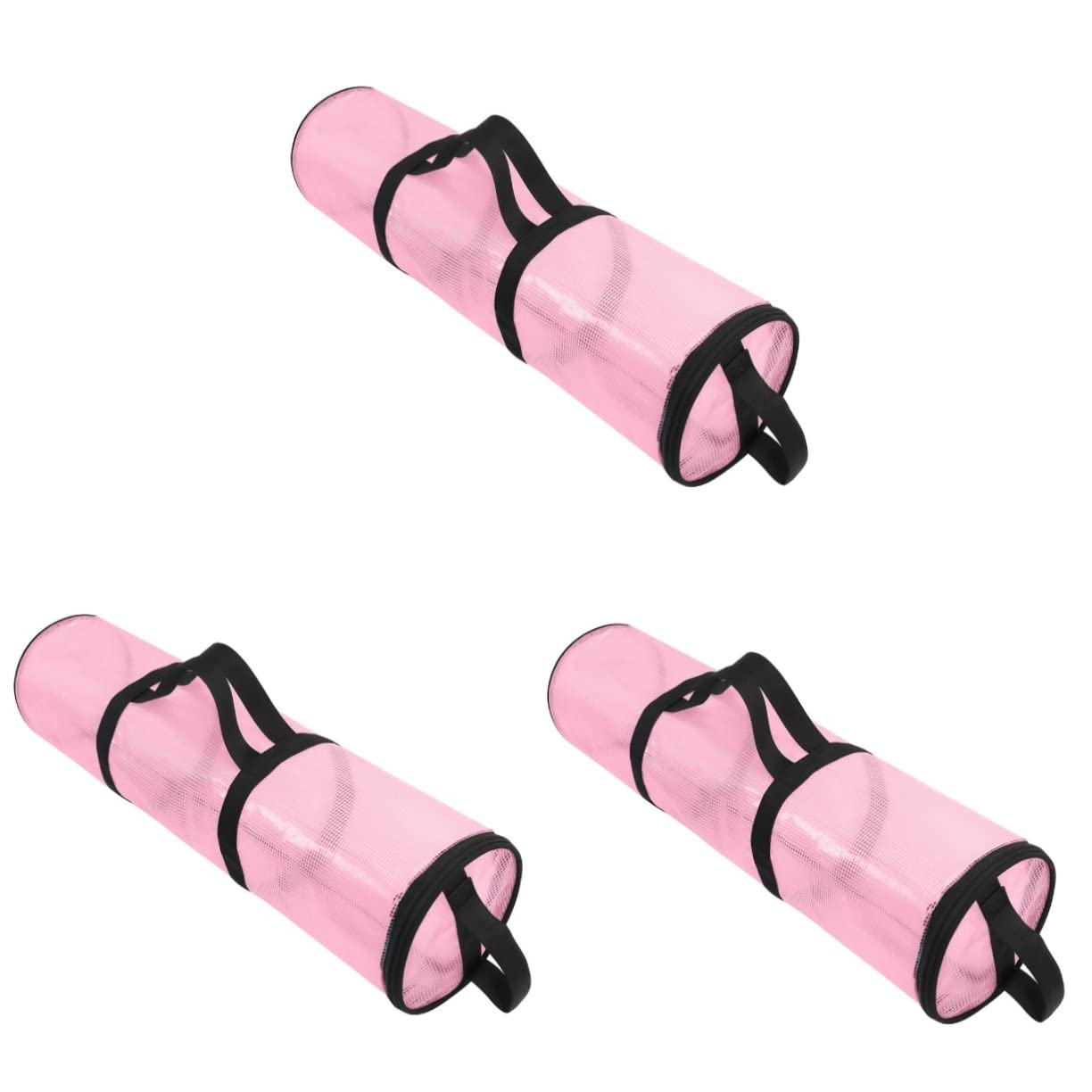 FOMIYES 3pcs Christmas Storage Bag Multi-use Cylindrical Organizer for Sundries Transparent Zippered Design for Holiday Decorations and Home Supplies