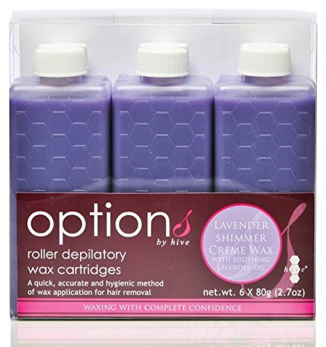 Hive 6pcs Refill Roller Depilatory Roll on Wax Cartridges Lavender Shimmer Creme Wax 80g CODE: HOB6612