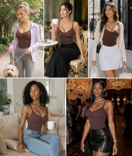 Image of SHAPERX Shapewear for Women Tummy Control Bodysuit Mid Thigh Body Shaper Shorts for a Lifted Look
