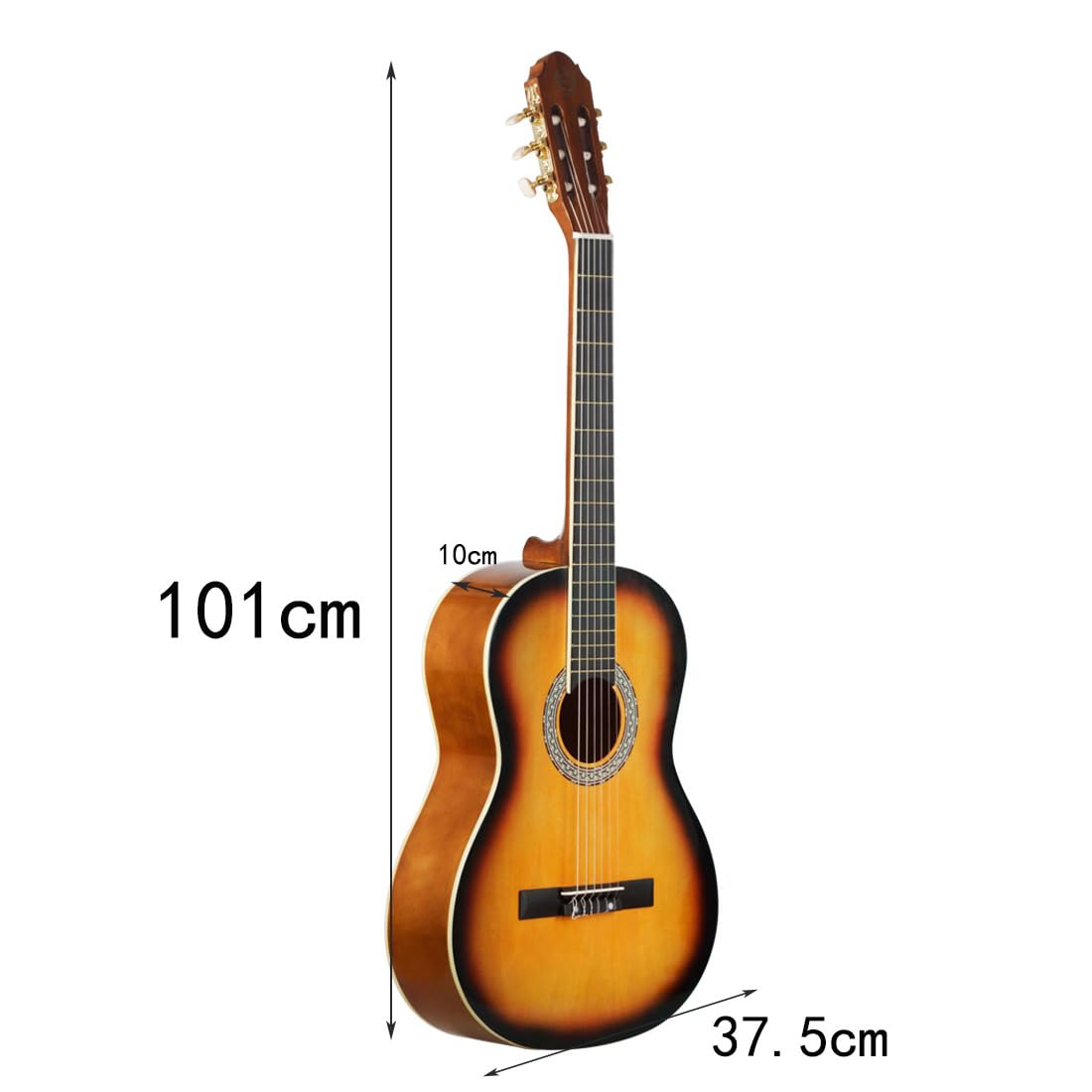 Guitarra acústica, guitarra de 39 pulgadas, guitarra clásica, guitarra principiante principiante, instrumento de práctica para estudiantes masculinos y femeninos, instrumento arrancado, guitarra de