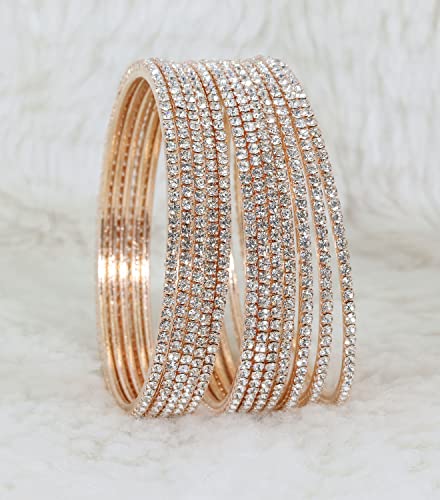 Zircon Studded Bangle Set, Pack Of 12