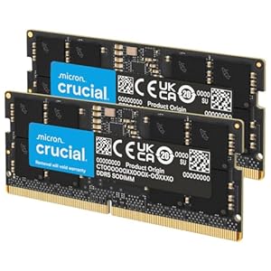 Crucial DDR5 RAM 32GB Kit (2x16GB) 5600MHz SODIMM, Arbeitsspeicher für Laptop/Notebook, Mini PC (auch 5200MHz / 4800MHz) CL46 - CT2K16G56C46S5