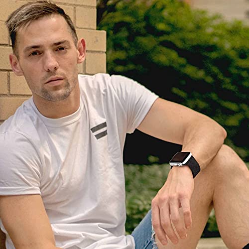 Wanme Correa Compatible con Apple Watch Correa 38mm 40mm 41mm 42mm 44mm 45mm, Pulsera de Repuesto de Metal de Acero Inoxidable para iWatch Series SE 8 7 6 5 4 3 2 1, Negro