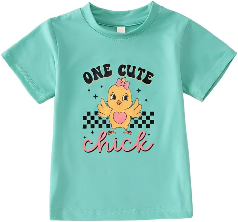 BOUTIKOME Easter Shirt for Toddler Baby Girl Boy Funny Chick Skateboard T-Shirt The Chicks Graphic Short Sleeve Tees Top