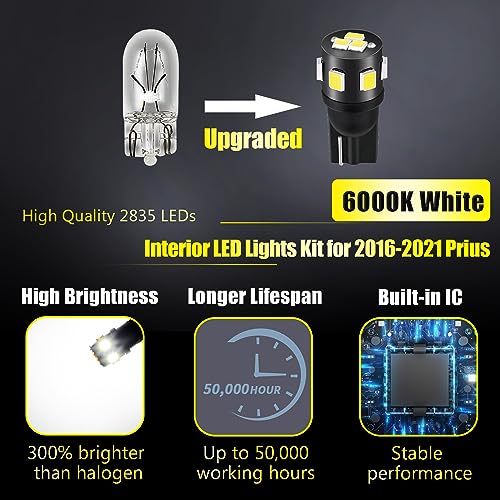 Kit Led Interior Prius 8 Piezas Toyota 2016-2021 Blanco 6000K miniatura 2