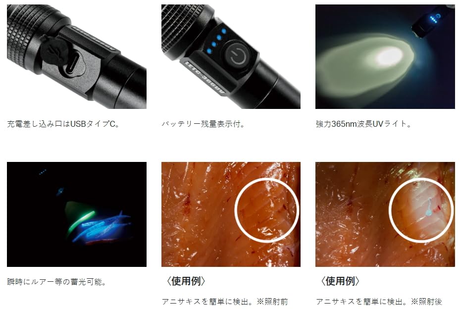 Amazon | がまかつ(Gamakatsu) ラグゼ 充電式ハンディライト LETC366UV