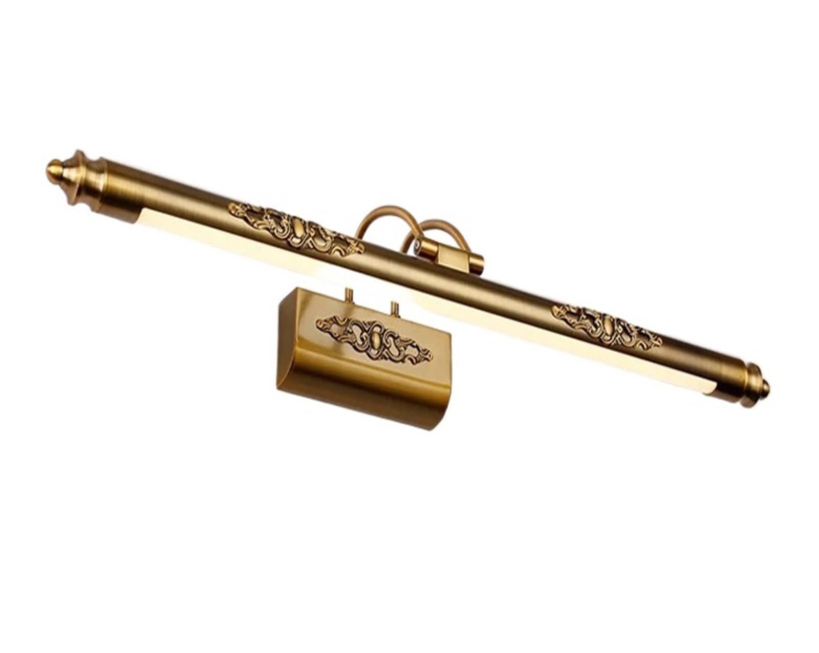 Aplique de pared dorado for baño, LED, 8 W, 500 mm, estilo europeo, for espejo cosmético, for dormitorio, vestidor, iluminación con imagen tallada en bronce Lámpara de exhibición de arte(Cool White)