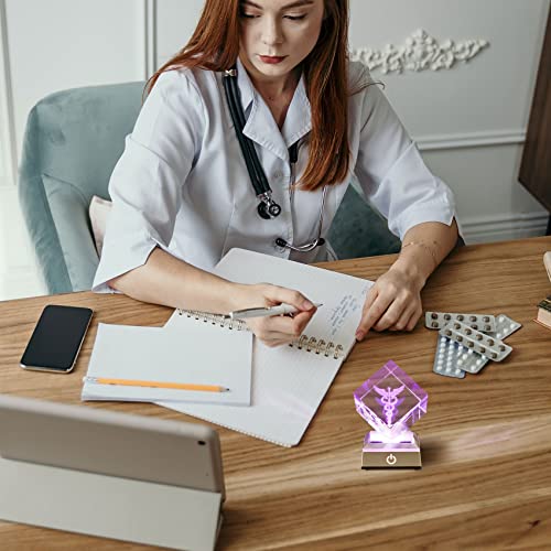 YWHL-Crystal-Doctor-Gifts-for-Women-Men-Doctors-Day-Gifts-for-Doctors-White-Coat-Ceremony-Gifts-3D-Caduceus-Figure-with-Colorful-Light-Base-for-Medical-Students-Medical-Professionals