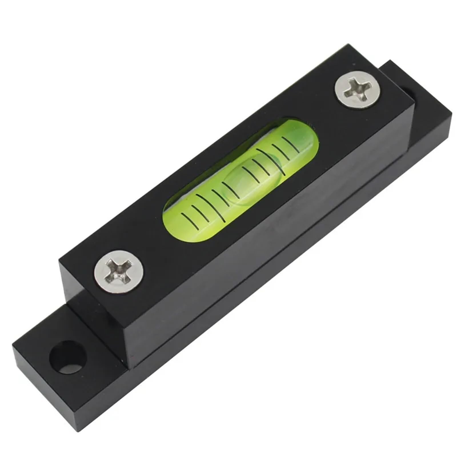 Burbuja de nivel pequeño de alta precisión, Mini nivel de tira, tira de metal cuadrada pequeña ajustable, burbuja Horizontal(Black)