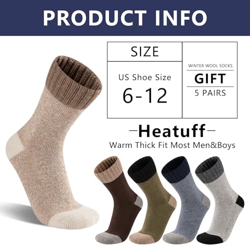 Image of Heatuff Women's 6 Pack Performance Athletic Cushioned Crew Socks With Reinforced Heel & Toe
