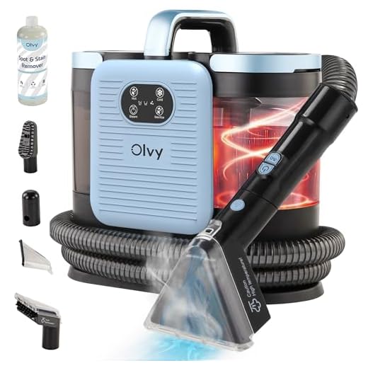 Olvy Tapijtreiniger PRO – Natzuiger & Bekledingreiniger met Stoom – 100°C Stoomreiniger – Sofa Reinigingsapparaat – Natzuiger voor Bekleding – Incl. Reinigingsmiddel – 1650W – Matrasreiniger