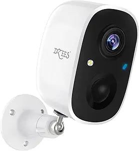 Dzees Security Cameras Wireless Outdoor - Spotlight & Siren, 1080P Battery Powered WiFi Cameras for Home Security, AI Motion Detection, Color Night Vision, 2-Way Talk, Waterproof, SD/Cloud