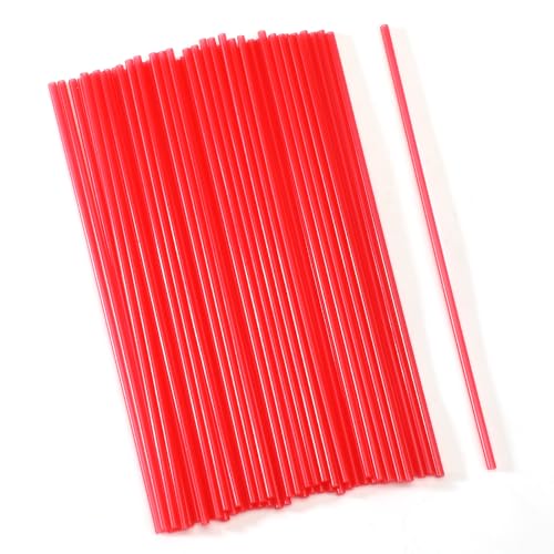 50 pitillos plásticos para aerosol de 12 cm rojo miniatura 1