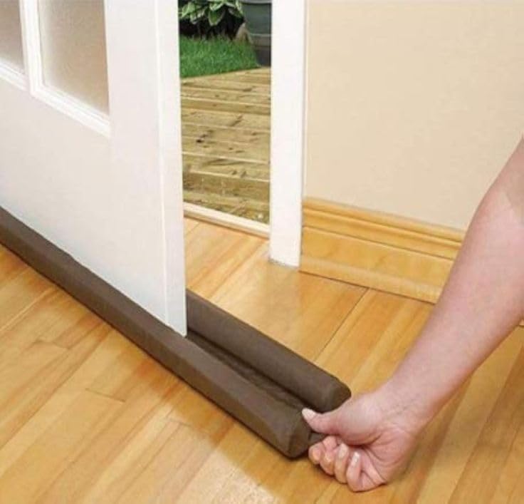 Twin Door Draft Stopper – Set of 5 (39 cm Each) – Double Foam Tube Under Door Seal – Blocks Cold Air, Dust & Noise – Washable & Reusable Guard for Home (5)-image-45