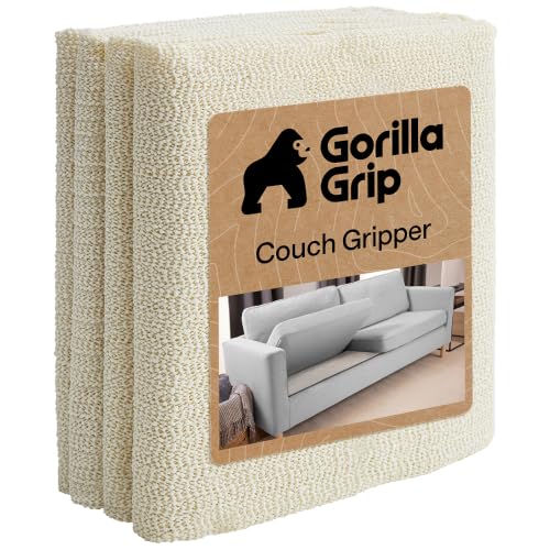 Image of GORILLA GRIP Original Slip Resistant Couch Cushion Gripper Pad, Helps Keep Sofa Cushions from Sliding, Grip Pads Work on Sofas and Couches, Easy to Trim, Strong Durable Grips Help Stop Slipping, Couch