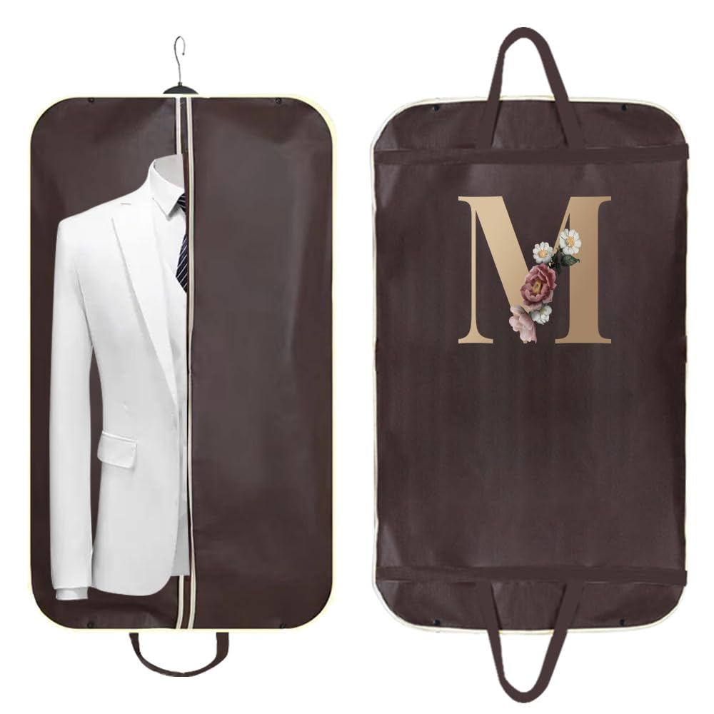 Zip Up Hanging Suit Dress Coat Garment Bag Clothes Cover DustProof Storage Suit Carrier Protector Bags, (gold M)