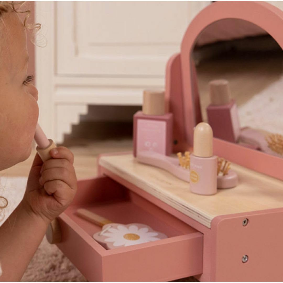Little Dutch ドレッサー&メイクアップセット ピンク 木製おもちゃ 木製 「バニティーテーブル」 ドレッサー＆メイクアップセット