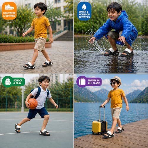 Image of Kid's Soft EVA Clog Sandals with Adjustable Strap & Anti-Slip Comfort Sole | Unisex |Light Weight | Water Proof