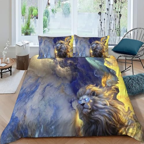 Housse de couette Super King imprimé 3D avec fermeture éclair et microfibre dense