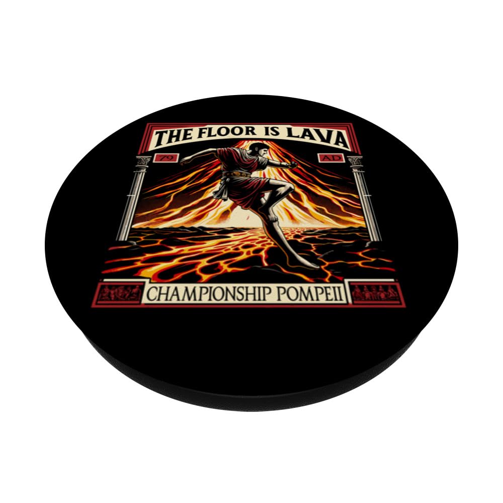 The Floor Is Lava Pompeii Championship PopSockets Swappable PopGrip, Black - Image 2