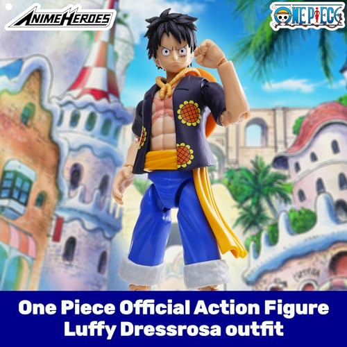 BANDAI Anime Heroes One Piece Figures Monkey D. Luffy (Dressrosa Version) Action Figure - 17cm Articulated Luffy Anime Figure With Extra Accessories One Piece Action Figures Pirate Toys Range - Image 3