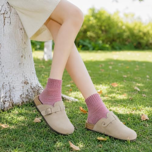 Image of Winter Women Socks 5 Pairs Vintage Wool Casual Thermal Crew Socks