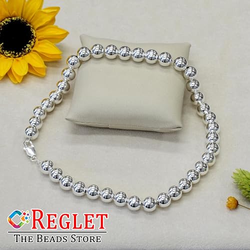 Image of 200 Pcs Silver Pearl Beads for Jewellery Making Kit | Bead Bracelet Making for Women Girls Kids | Crystal Beads for Craft | Pearls for Craft | 12mm | 200g