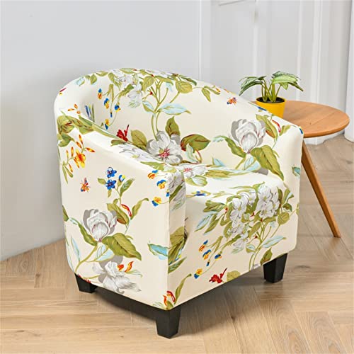 Haoyong Club Chair Cover, Stretch Barrel Chair Covers Printed Tub Chair Slipcovers Soft Armchair Sofa Cover Removable Couch Furniture Protector Club Chair Cover With Arms #TOP2