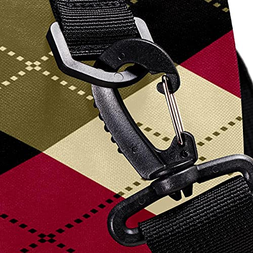 Giovanior Red Black Cream Pattern Plaid Checks Lunch Bag Insulated Lunch Box Picnic Bag School Cooler Bag For Men Women #TOP2