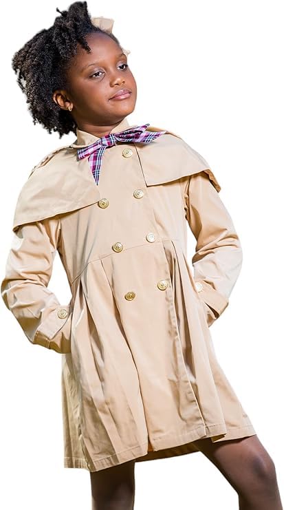Classic Trench Coat for Girls | Elegant Coat with Festive Bow Detail | Ages 3-103