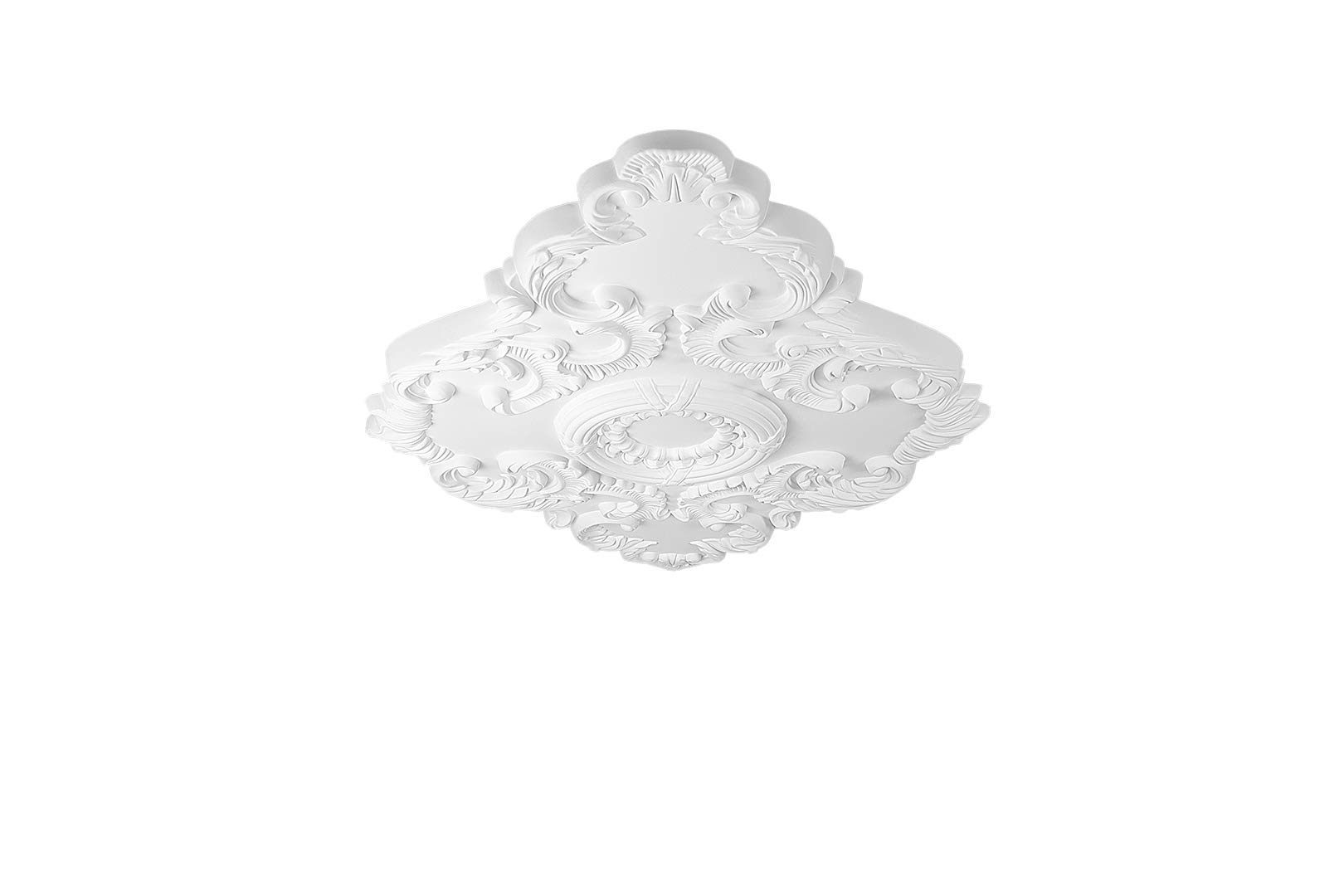 HEXIM Perfect stucco rosone - grande selezione di rosoni da soffitto in schiuma rigida PU, robusto, elemento decorativo (B2023-940 x 660 mm) Bordo per lampadario medaglione decorazione interna