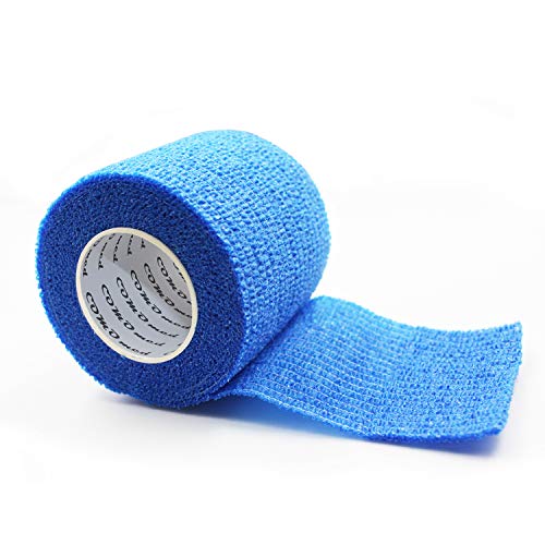 COMOmed 12 Rolls Cohesive Bandage Blue 5cmX4.5m, Flexible Bandage,Non-Woven Cohesive, Athletic Tape,Vet wrap,Wraps Bandage,Suitable for Sensitive Skin… - Afbeelding 3