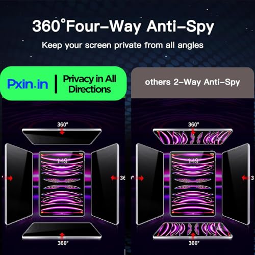 Image of Pxin Tablet Privacy Screen Guard compatible with Acer Iconia Tablet iM9 | No.1 | Anti Glare | Anti Blue Light | Anti UV | 4 Way Privacy Filter | 360 Privacy | Eye Protect
