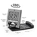 MARATHON Travel and Desktop Alarm Clock, White - 12 or 24-Hour Format, Indoor Temperature, Calendar Display, One-Touch Backlight - includes One AAA Battery