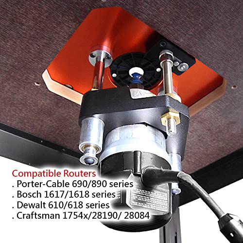 O'skool Router Lift Systems For 3-1/2" Diameter Motors, 9-1/4'' X 11-3/4'' Plate 5-Piece Insert Ring Kit #TOP4