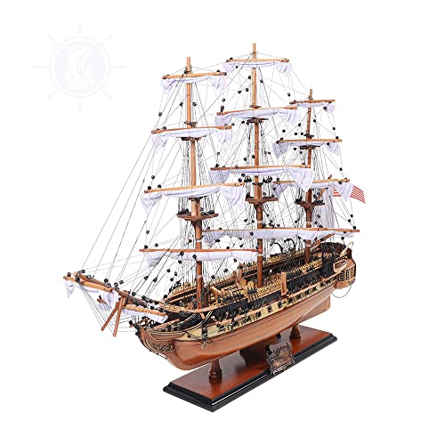 Old Modern Handicrafts Museum Quality USS Constitution Model Ship - Handcrafted from High-Grade Wood - Keen Attention to Intricate Details - 29.0L x 10.0W x 25.0H Inches
