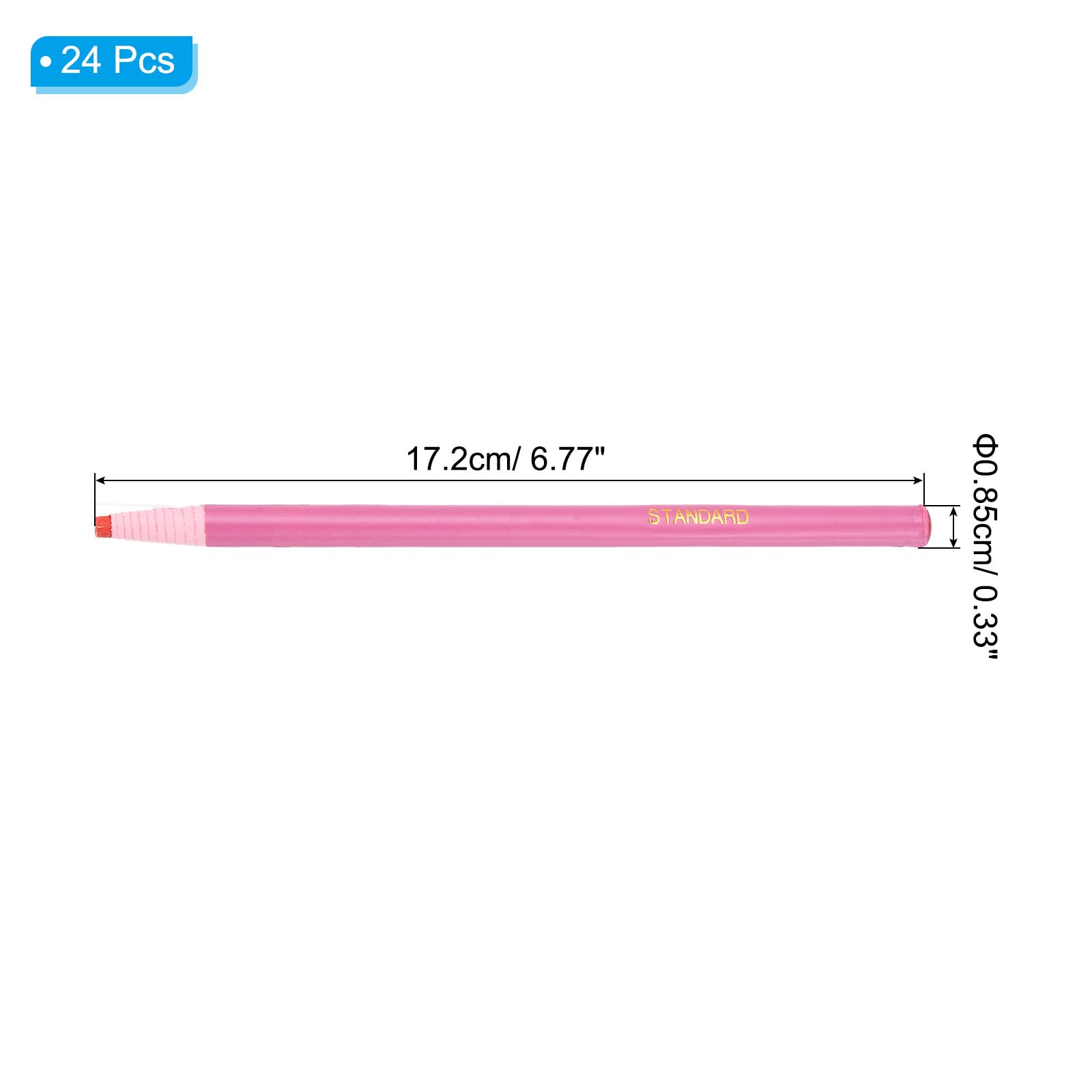 PATIKIL Rotuladores de Cera Peel-Off para China, 24 Piezas Lápices de Cera para Madera para Vidrio, Prendas de Vestir, Dibujo de Películas, Papel, Vinilo, Metal, Rosa