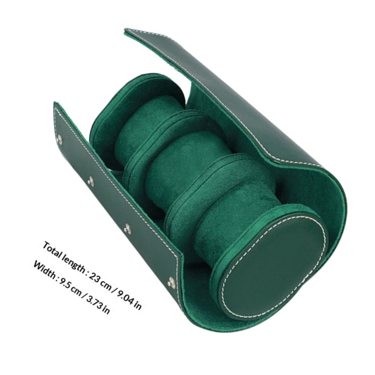 Scatola Porta Orologi in Pelle Pu Verde per Uomo, Organizer Orologi Antiurto e Portatile, Custodia da Viaggio Pratica e Resistente