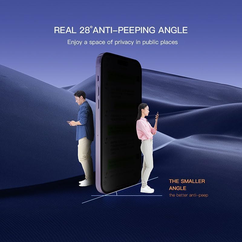 Image of DPJ Privacy Tempered Glass Screen Protector For iPhone 12 and iPhone 12 Pro (6.1 Inch) | Edge-To-Edge Protector [Privacy] [Pack of 1]