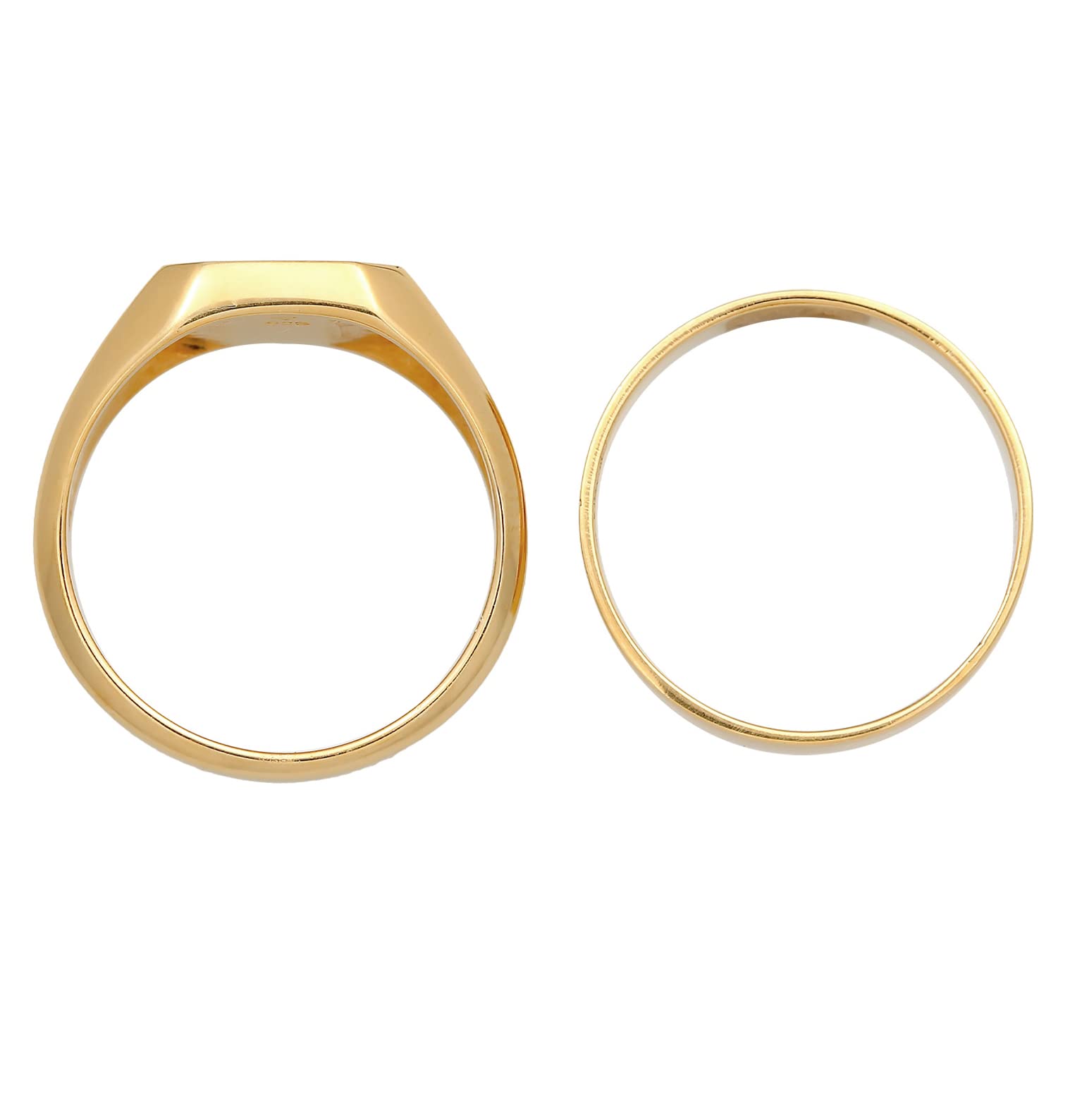 Kuzzoi Anillo de plata de ley 925, 2 anillos de plata de ley 925 para hombre, anillo de oro para hombre, tamaño 60-66, 0606751022